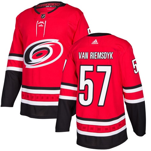 Adidas Hurricanes #57 Trevor Van Riemsdyk Red Home Authentic Stitched NHL Jersey